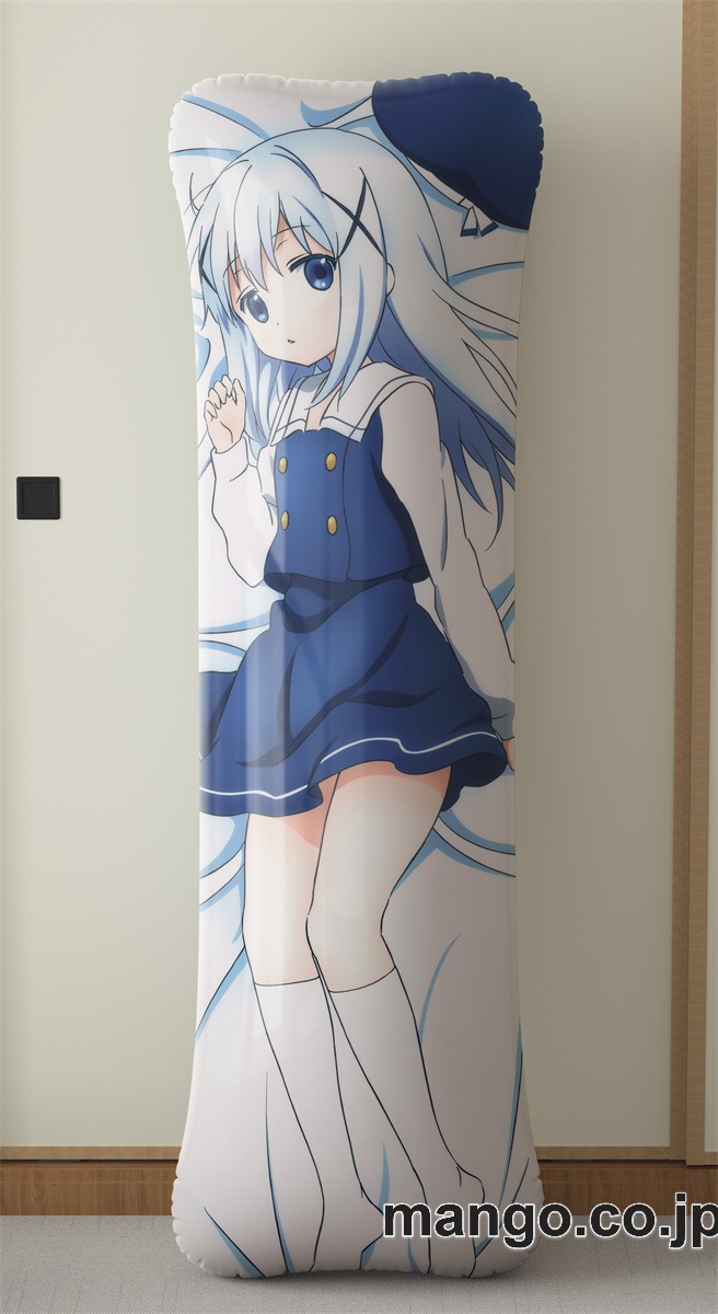 【抱き枕カバー / 等身大】 アニメ抱き枕カバーご注文はうさぎですかチノ大型クッションキャラクターグッズPVC製コレクション用｜空気ビニール製 等身大抱き枕 コレクション向けグッズ 2